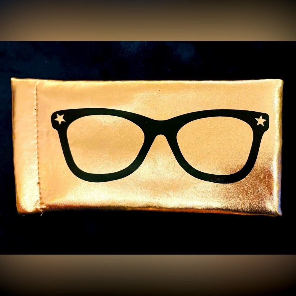 Rose Gold Soft Sunglasses Glasses Case w/ Glasses Graphic
